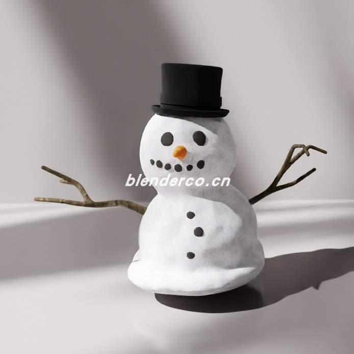 blender儿童雪人模型_blender布的22