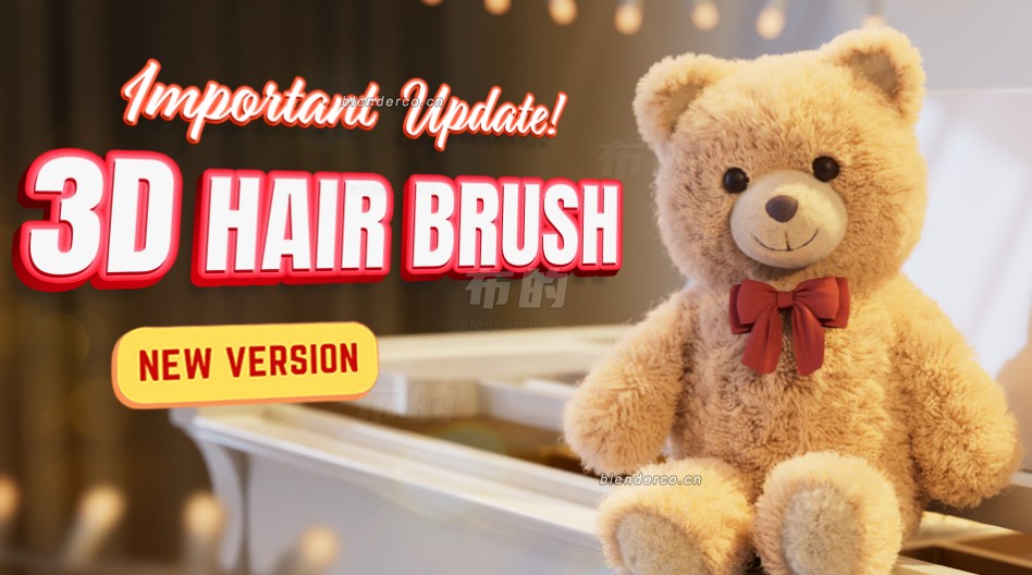 Blender头发毛发笔刷插件 3D Hair Brush4.7