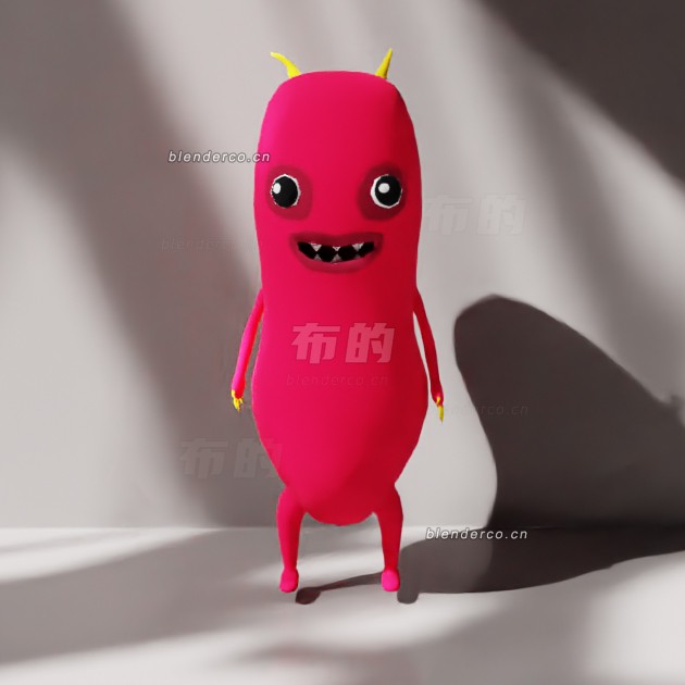 blender小怪物角色（绑定）模型_blender布的21