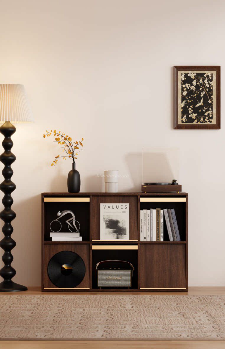 原木家具 中古风格子柜 六格柜子