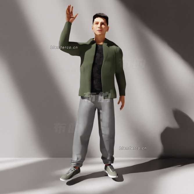 blender问路的小伙模型_blender布的107