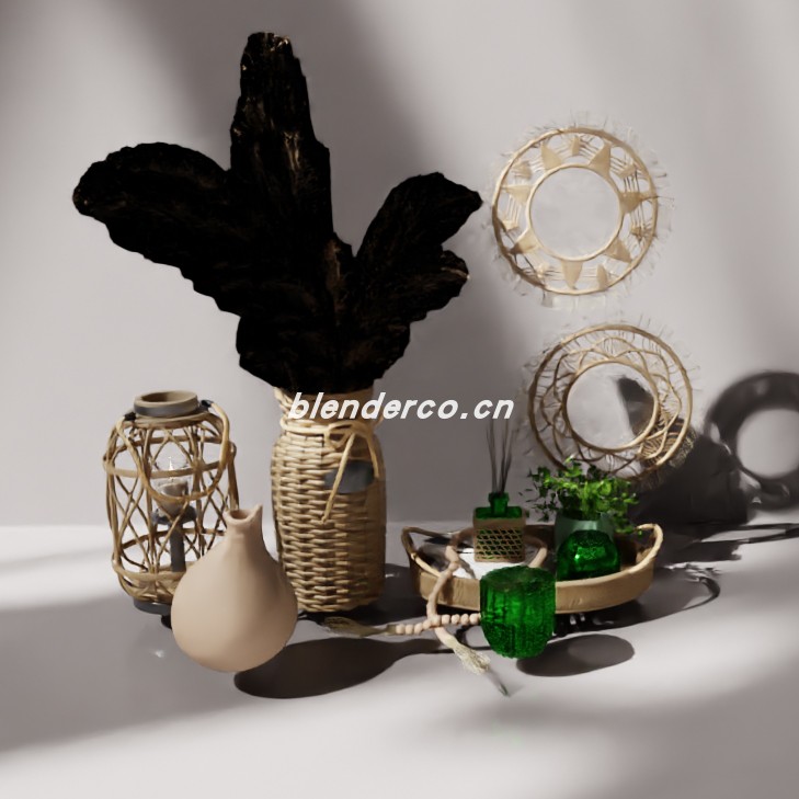 blender装饰套装模型_blender布的96