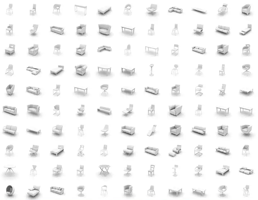 C4D FBX STL OBJ现代家具沙发椅子凳子板凳桌子茶几床三维3D模型