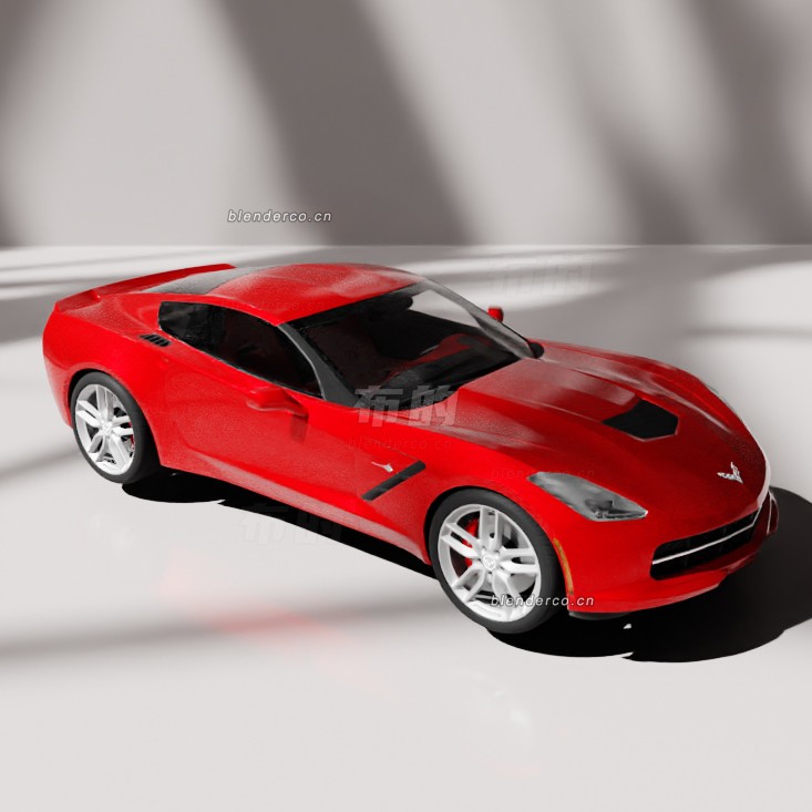 blender雪佛兰科尔维特汽车模型_blender布的49