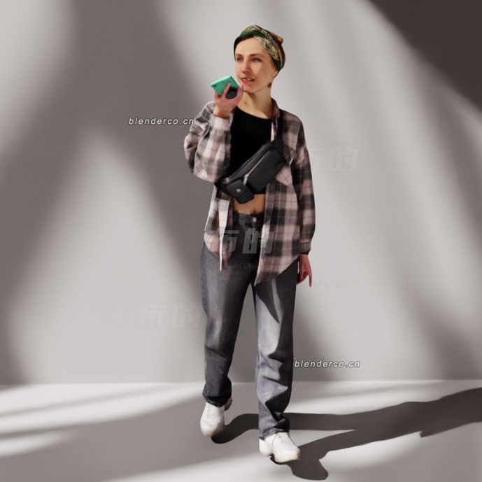 blender聊天女士模型_blender布的16