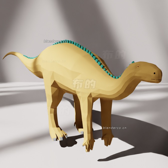 blender低多边形申特龙模型_blender布的18