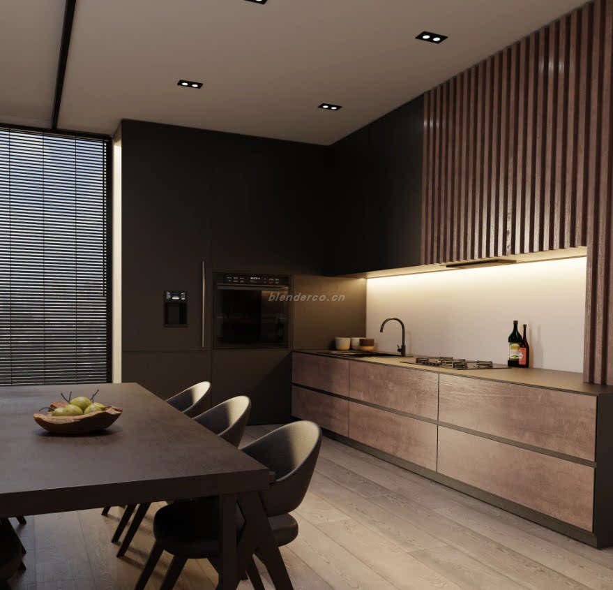 44 – 奢华厨房设计 Blender 模型