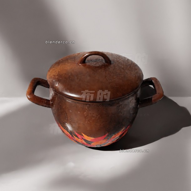 blender陶瓷砂锅模型_blender布的158