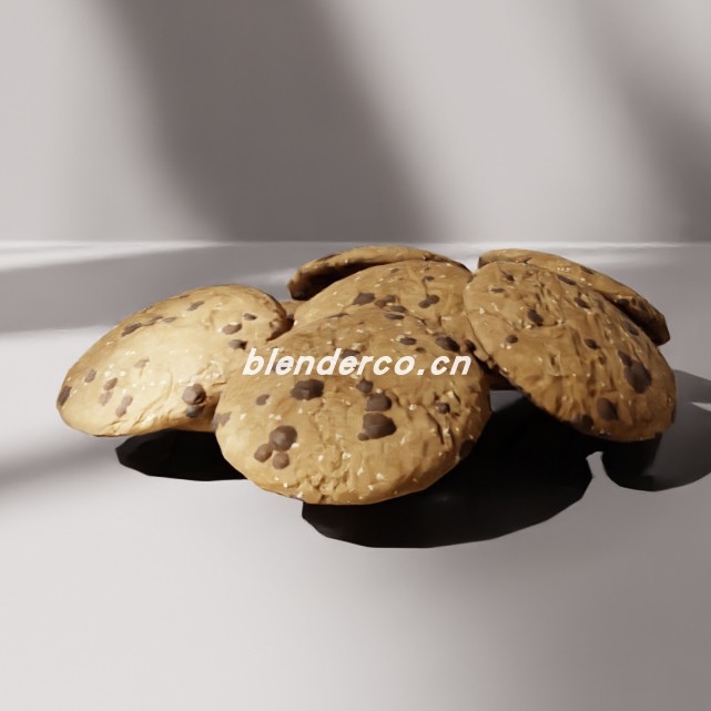 blender巧克力曲奇饼干模型_blender布的27