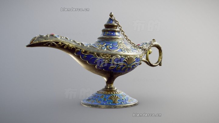 blender阿拉丁神灯模型_blender布的03