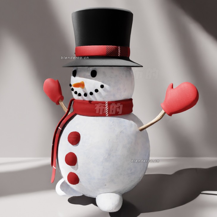 blender雪人角色模型_blender布的66