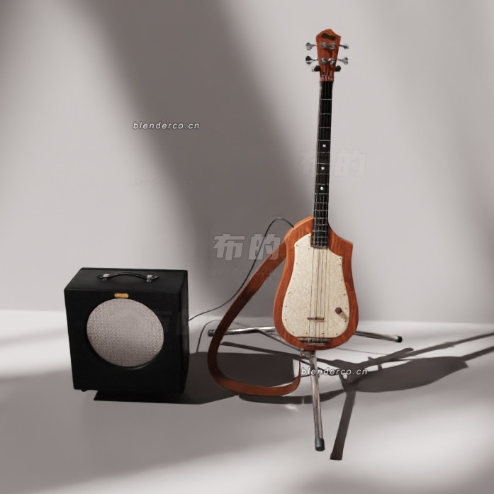 blender电贝斯低音吉他模型_blender布的08