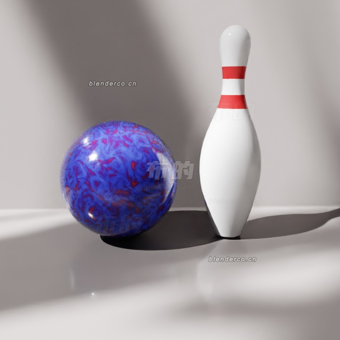 blender保龄球和保龄球瓶模型_blender布的31