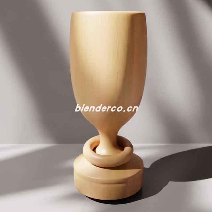 blender木质高脚酒杯模型_blender布的75