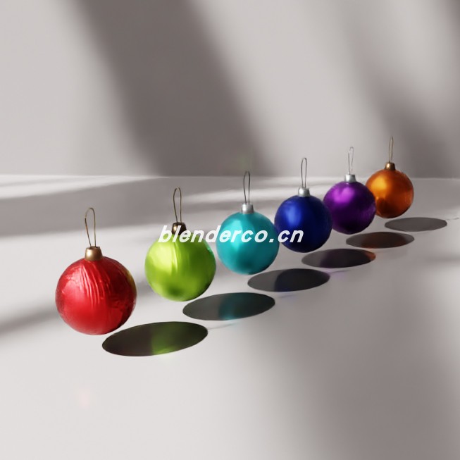 blender圣诞树球体装饰模型_blender布的47