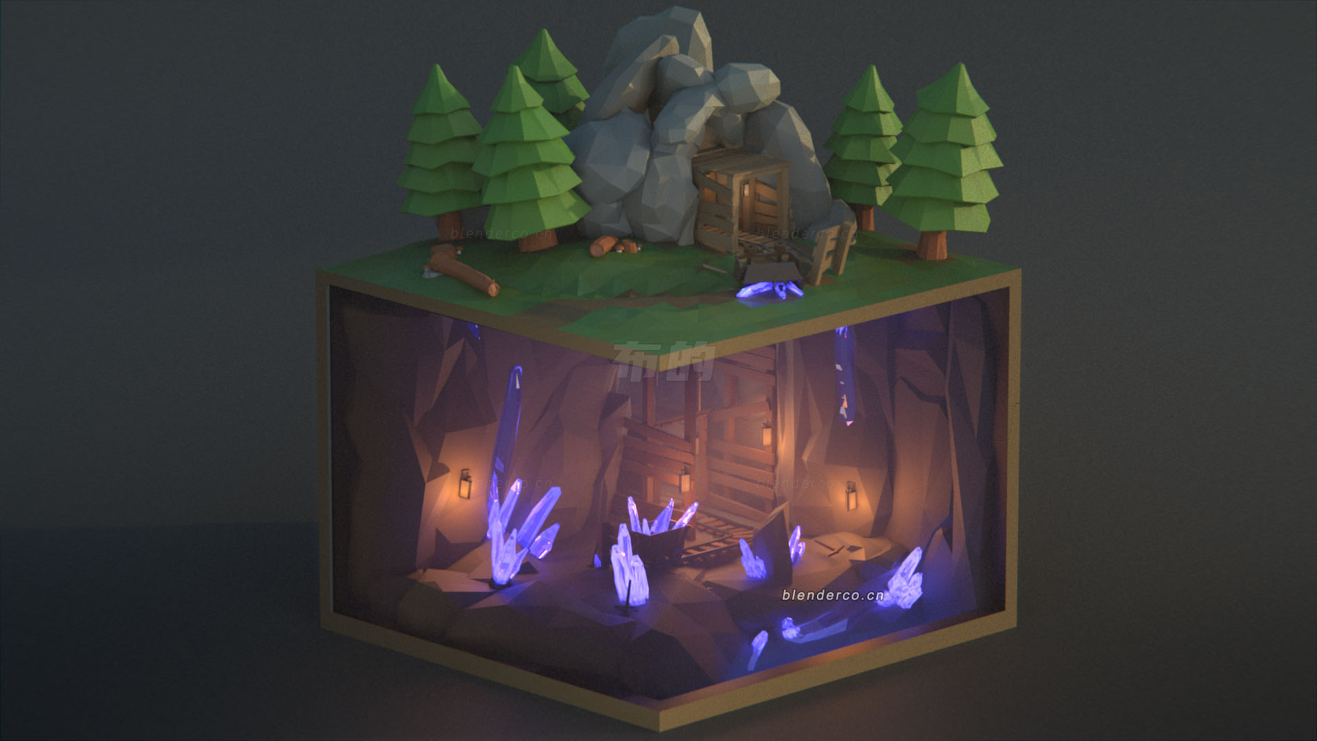 low-poly-crystal-mines-Blender布的.jpg