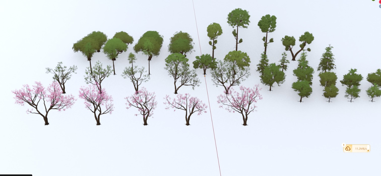 吉普力风格树木插件资产预设包Stylized Trees And Plants Tree Library Flora Paint