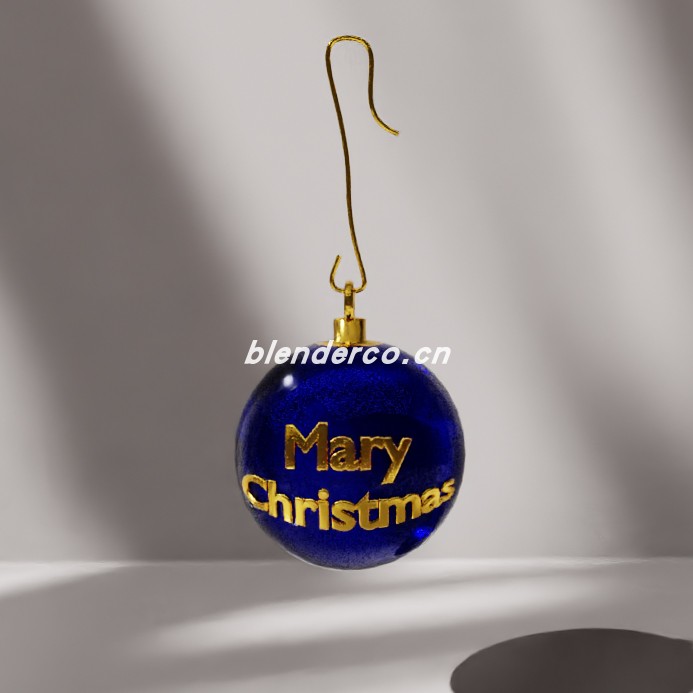 blender圣诞蓝色球模型_blender布的71