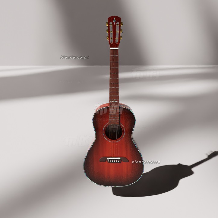 blender厅堂吉他模型_blender布的122