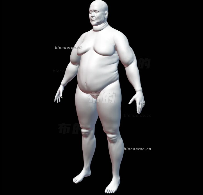 blender肥胖男人模型_blender布的33