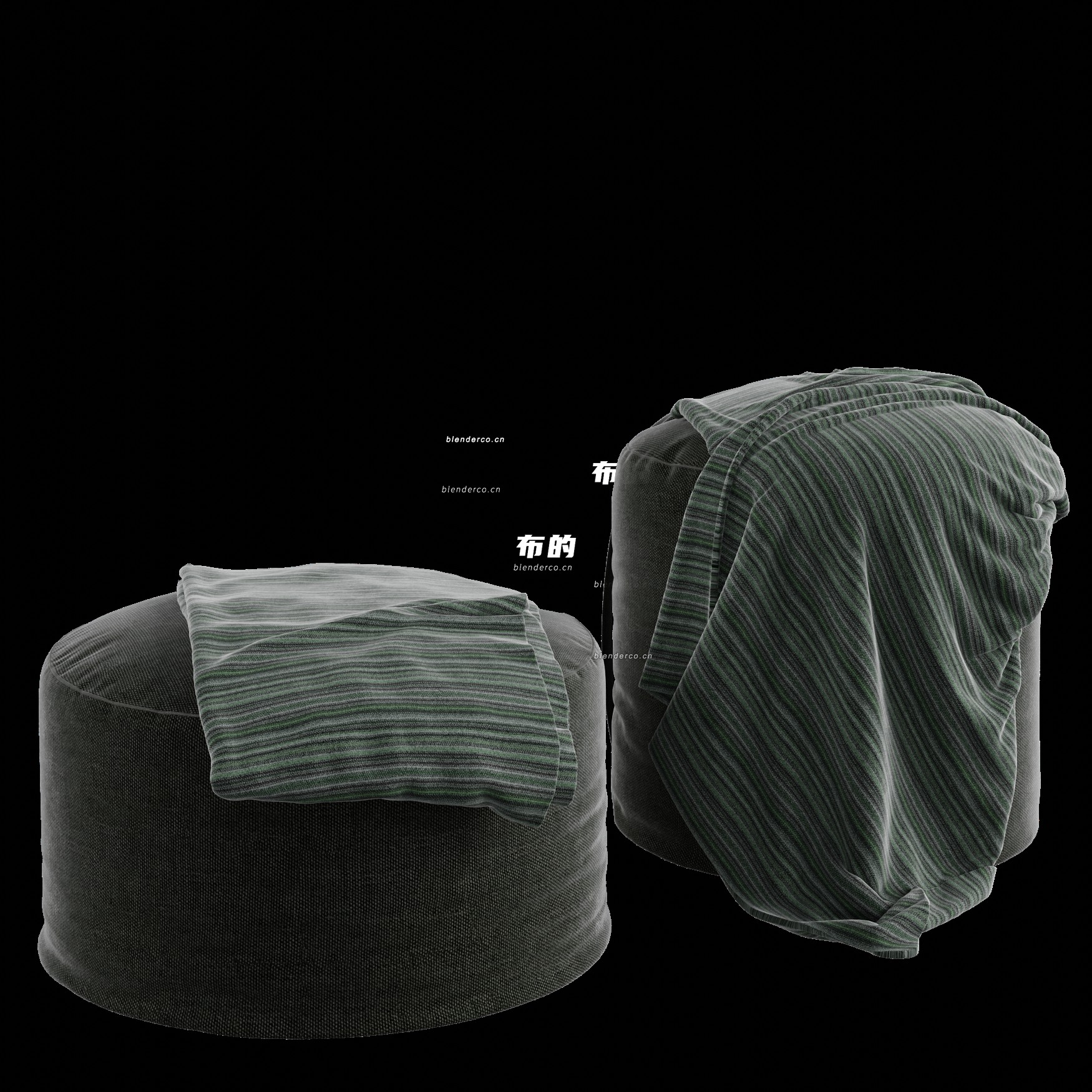 blender毯子套装座椅模型_blender布的113