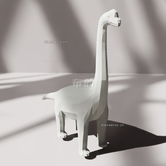 blender低多边形腕龙模型_blender布的21