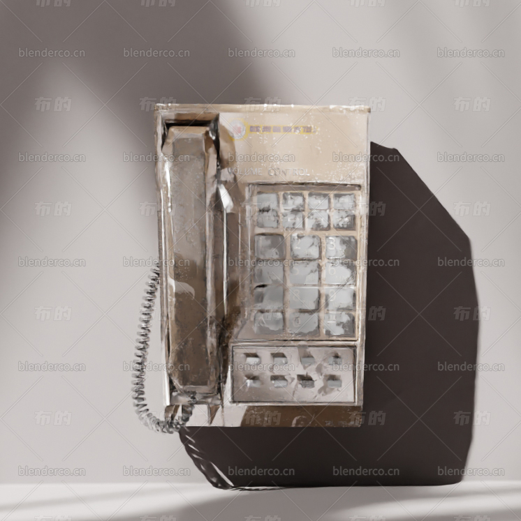 blender 老式拨号电话模型04