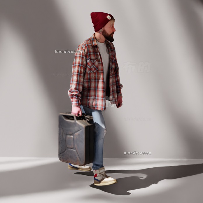 blender拿着油桶的男人模型_blender布的47