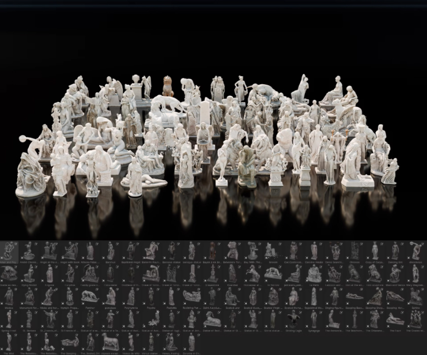 C4D模型94个古希腊罗马雕像fbx雕塑3D模型OBJ素材带材质贴图Blender