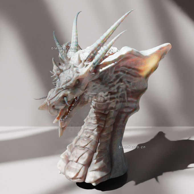 blender蓝龙胸像模型_blender布的59