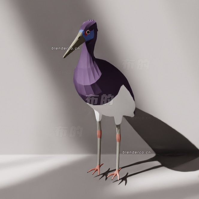 blender低聚鹳模型_blender布的03