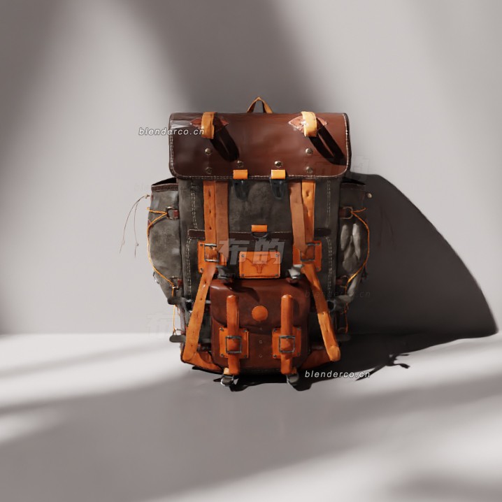blender皮革背包模型_blender布的125
