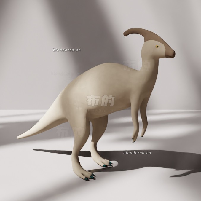 blender卡通副栉龙模型_blender布的31