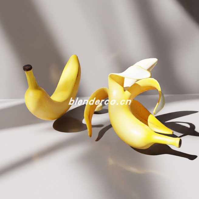 blender香蕉套装模型_blender布的100