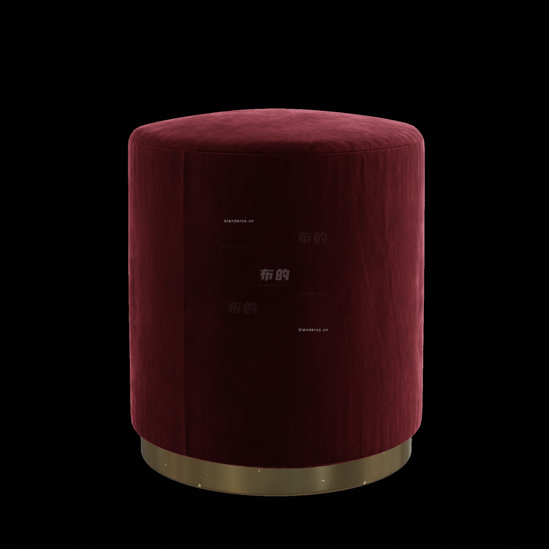 blender红色布料矮凳子模型_blender布的104