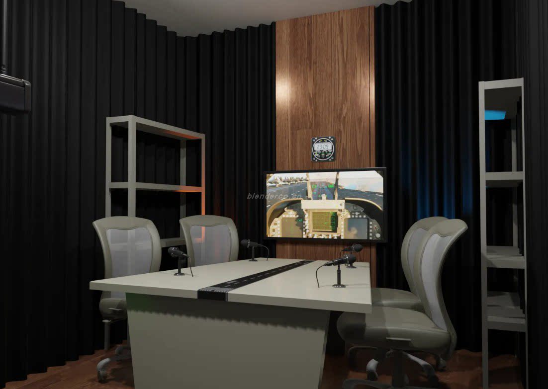 47 – 播客工作区（Silvio Pinheiro）Blender 模型