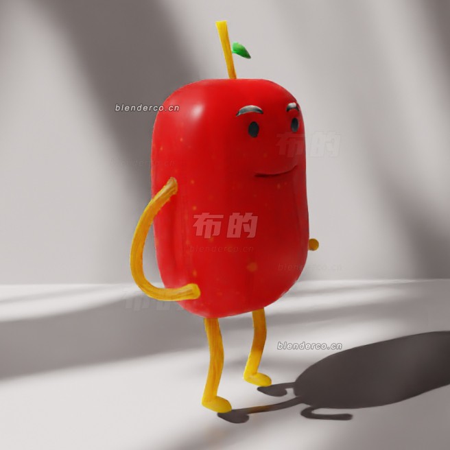 blender苹果角色模型_blender布的36