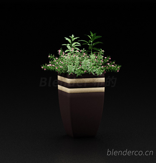 绿植植物花盆盆栽盆景单体blender模型室内花卉花草01 blender布的