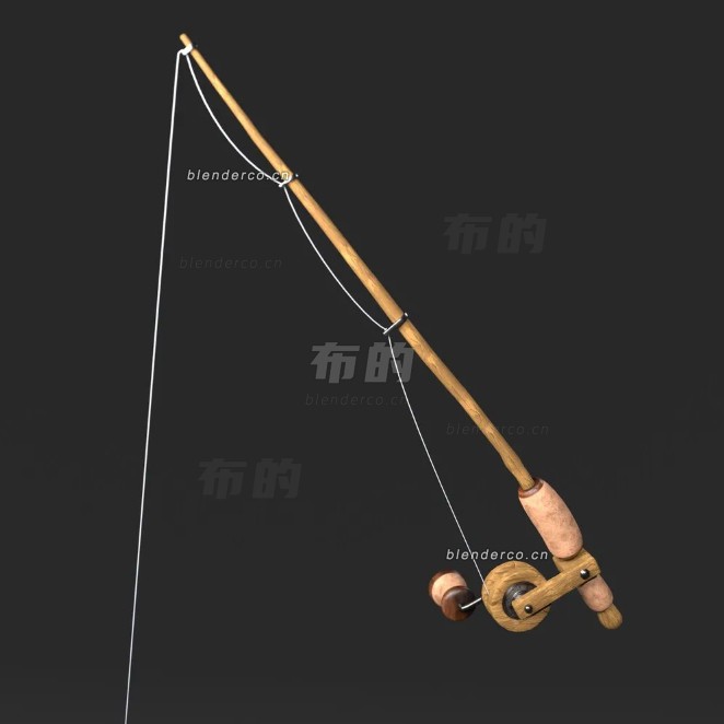 blender带齿轮的钓鱼竿模型_blender布的285