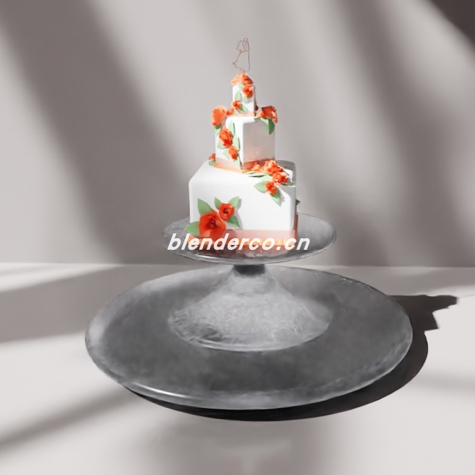 blender巨型三层婚礼蛋糕模型_blender布的46
