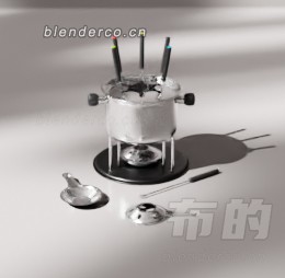 炒锅奶锅炖锅菜刀刀具餐具blender模型布的16