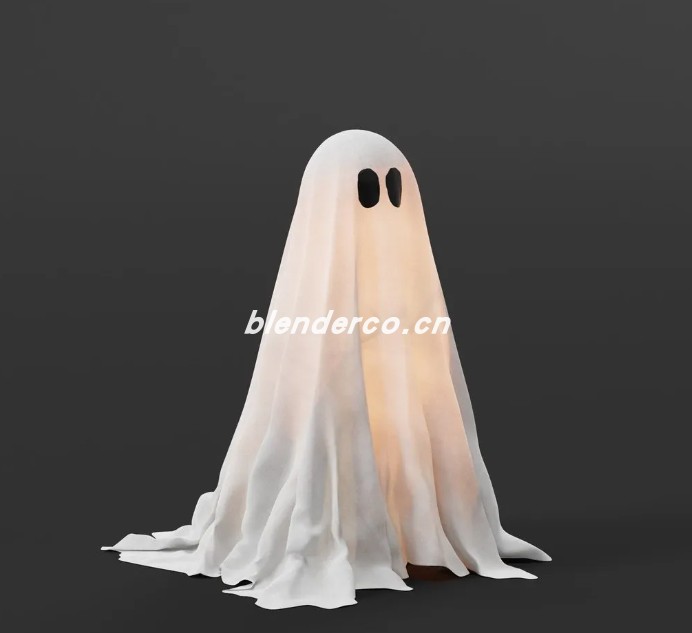 blender万圣节幽灵布装饰模型_blender布的17