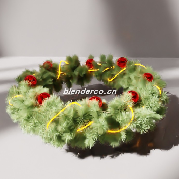 blender圣诞花环模型_blender布的69