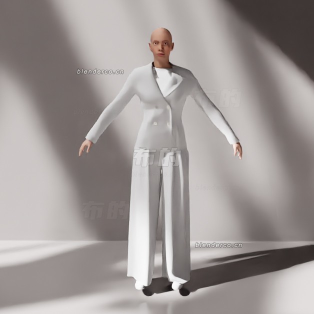 blender职业女士模型_blender布的25