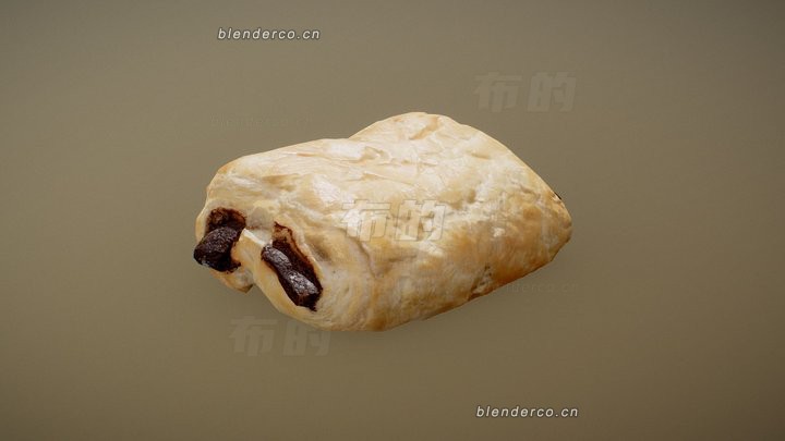 blender巧克力羊角面包模型_blender布的23