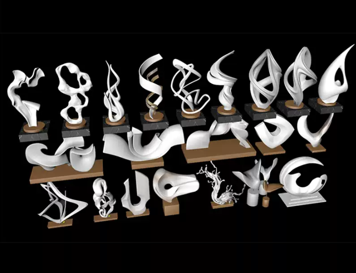 C4D FBX STL OBJ SU现代艺术异形创意雕塑雕像三维3D打印模型