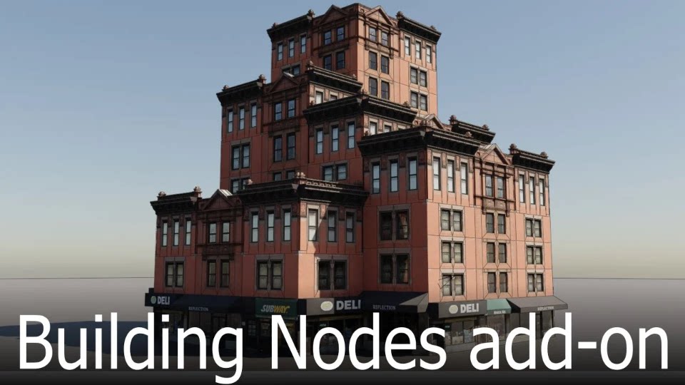 Building Nodes v1.0.0 BuildingNodes程序化生产建筑城市房屋节点预设资产建筑生成插件