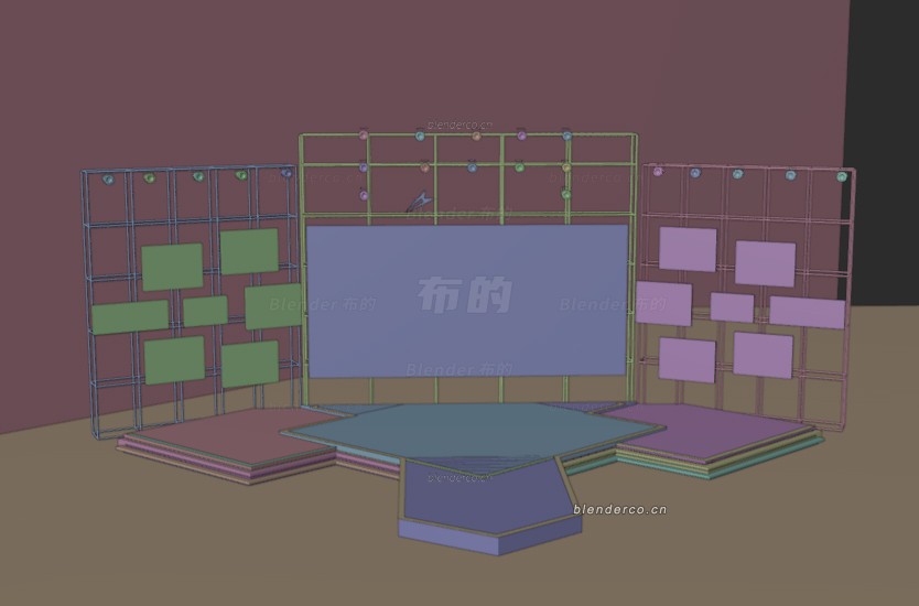舞台场景工程blender布的 blender模型-19