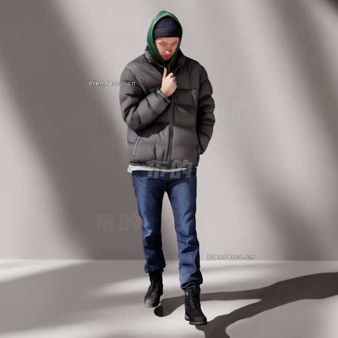 blender怕冷的男士模型_blender布的168