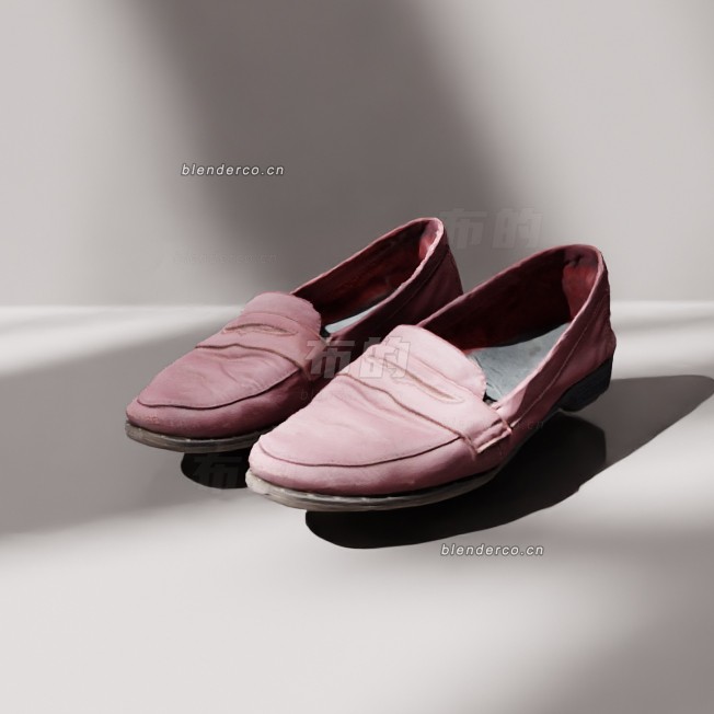 blender旧红色女鞋模型_blender布的44